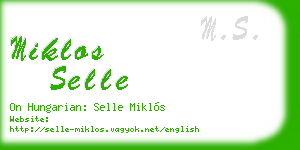 miklos selle business card